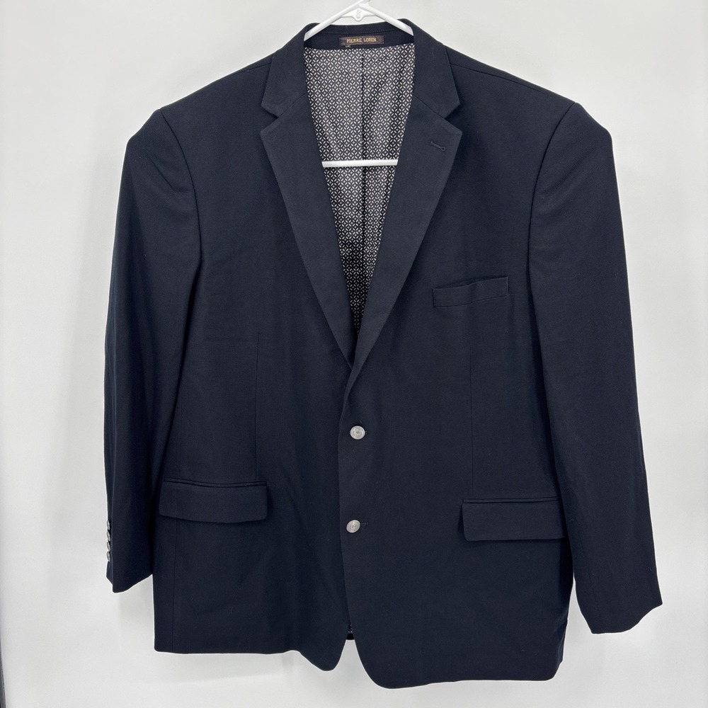 Pierre Loren Mens Navy Blazer Suit Jacket Superior 150s Size 50L Classic Preppy